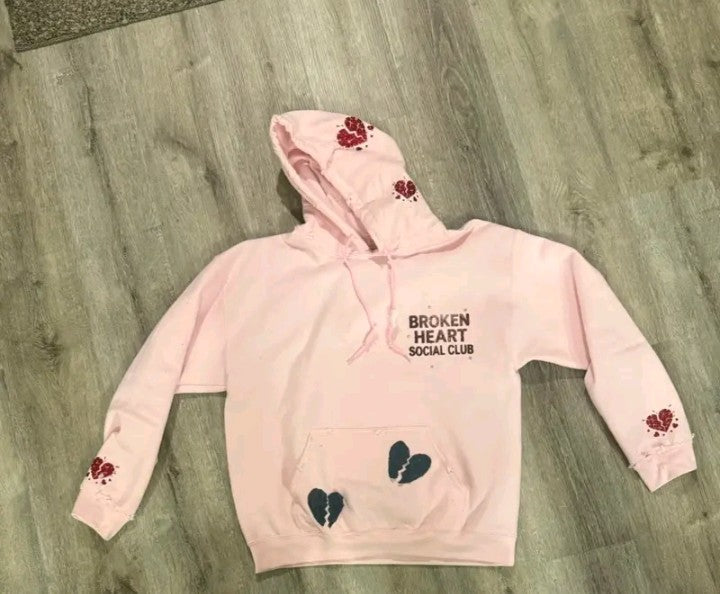 Klothing By Kreme - Broken Heart Social Club Pink Day Hoodie