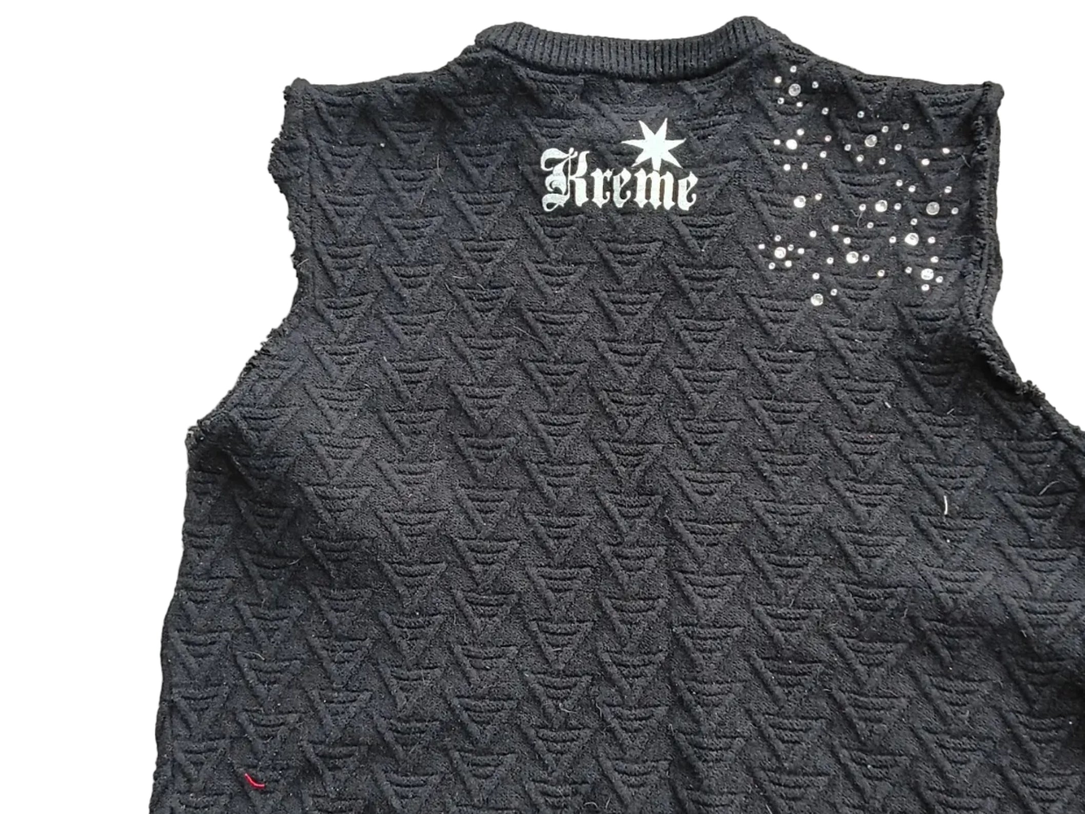 Kreme Vest cotton knit vest, close-up detail